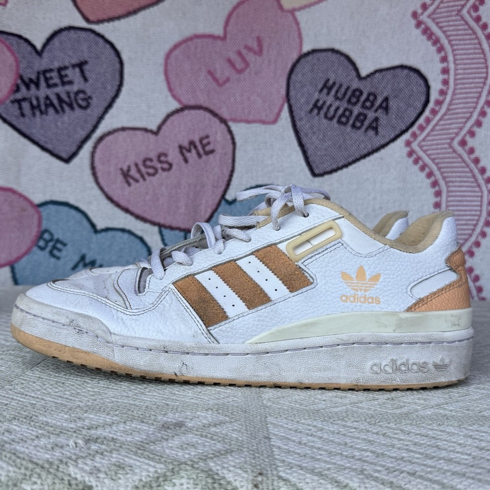 Size 13 - Adidas Forum Low Retro Shoe White Peach Sneaker‎ GY5833 Mens No Strap
